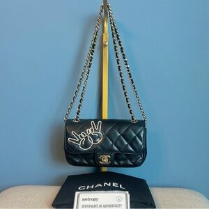 Chanel Limited Edition Black Emoticon Extra Mini Flap Bag